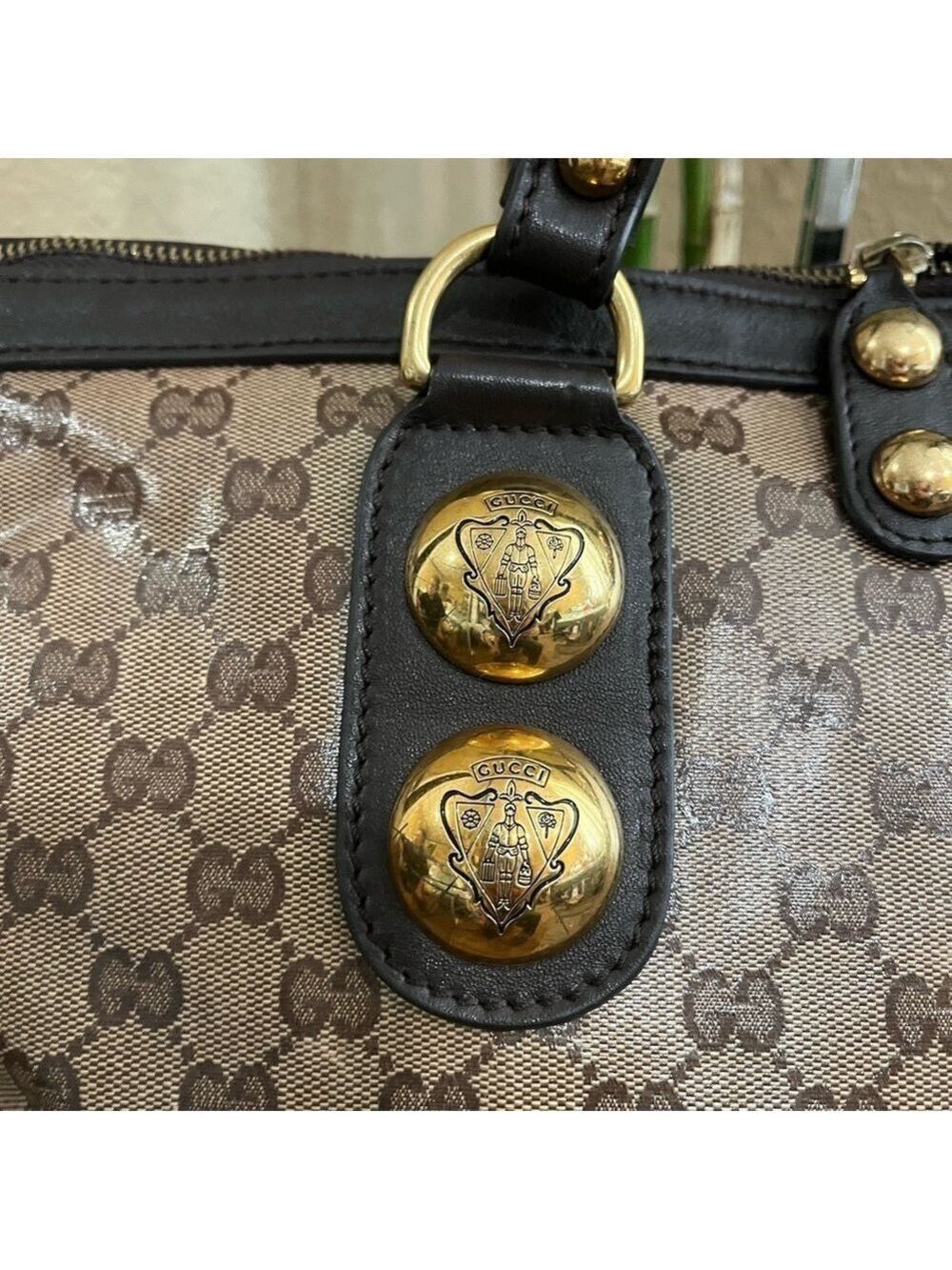 GUCCI CRYSTAL MONOGRAM ZIPPERED TOTE - Picture 4 of 15